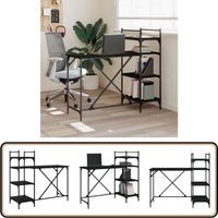 Computertisch mit Regal Schwarz 120x47x109 cm - Schreibtisch - Computertisch - Home Office - Arbeitsplatz - Schwarz von VIDAXL