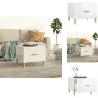 Couchtisch Hochglanz-Weiß 50x50x40 cm Holzwerkstoff - Couchtisch - Wohnzimmerschreibtisch - Sideboard - Holzwerkstoff Tisch - Weißer Couchtisch von VIDAXL