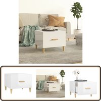 Couchtisch Hochglanz-Weiß 50x50x40 cm Holzwerkstoff - Couchtisch - Wohnzimmerschreibtisch - Sideboard - Holzwerkstoff Tisch - Weißer Couchtisch von VIDAXL