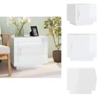 Couchtisch Hochglanz-Weiß 51x50x45 cm Holzwerkstoff - Couchtisch - Wohnzimmerschreibtisch - Holzwerkstoff Tisch - Weißer Couchtisch - Sideboard von VIDAXL