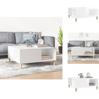 Couchtisch Hochglanz-Weiß 80x80x36,5 cm Holzwerkstoff - Couchtisch - Wohnzimmereinrichtung - Holztisch - Weißer Tisch - Sideboard von VIDAXL