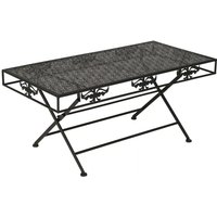 Vidaxl - Couchtisch Klappbar Vintage-Stil Metall 100x50x45 cm Schwarz Vidaxl - Couchtisch Klappbar Vintage-Stil Metall 100x50x45 cm Schwarz von VIDAXL