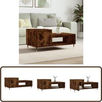 Couchtisch Räuchereiche 100x50x45 cm Holzwerkstoff - Couchtisch - Wohnzimmerstil - Holzmöbel - Rauchereiche Möbel - Sideboard von VIDAXL