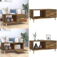 Vidaxl - Couchtisch Räuchereiche 89,5x50x40 cm Holzwerkstoff - Couchtisch - Wohnzimmerschreibtisch - Sideboard - Holzmöbel - Holzwerkstoff - Home & von VIDAXL