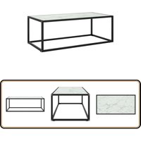 Vidaxl - Couchtisch Schwarz mit Weißem Glas in Marmor-Optik 100x50x35 cm - Couchtisch - Wohnzimmertisch - Sideboard - Esszimmertisch - Schwarz Weiß Vidaxl - Couchtisch Schwarz mit Weißem Glas in Marmor-Optik 100x50x35 cm - Couchtisch - Wohnzimmertisch - Sideboard - Esszimmertisch - Schwarz Weiß von VIDAXL