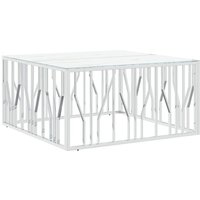 Couchtisch Silbern 100x100x50 cm Edelstahl und Glas Vidaxl Couchtisch Silbern 100x100x50 cm Edelstahl und Glas Vidaxl von VIDAXL