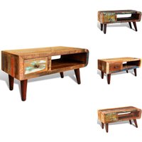 Couchtisch mit Abgerundeter Seite & 1 Schublade Altholz - Couchtisch - Holzmöbel - Altholz - Recycelt - Handgefertigt Couchtisch mit Abgerundeter Seite & 1 Schublade Altholz - Couchtisch - Holzmöbel - Altholz - Recycelt - Handgefertigt von VIDAXL