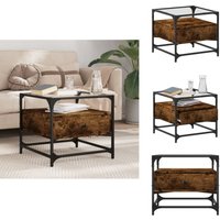 Couchtisch mit Glasplatte Räuchereiche 50x50x45 cm Stahl - Couchtisch - Wohnzimmerstil - Esszimmertisch - Glastisch - Holzmöbel Couchtisch mit Glasplatte Räuchereiche 50x50x45 cm Stahl - Couchtisch - Wohnzimmerstil - Esszimmertisch - Glastisch - Holzmöbel von VIDAXL