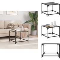 Couchtisch mit Glasplatte Schwarz 50x50x40 cm Stahl - Couchtisch - Wohnzimmertisch - Glastisch - Esszimmertisch - Sideboard von VIDAXL