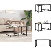 Couchtisch mit Glasplatte Schwarz 78,5x40x40 cm Stahl - Couchtisch - Wohnzimmertisch - Glastisch - Esszimmertisch - Sideboard von VIDAXL