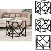 Vidaxl - Couchtisch mit Glasplatte Transparent 40x40x41 cm Stahl - Couchtisch - Wohnzimmerstil - Glastisch - Esszimmertisch - Sidetable von VIDAXL