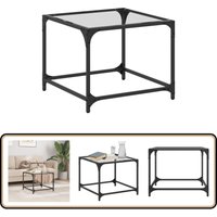 Vidaxl - Couchtisch mit Glasplatte Transparent 50x50x40 cm Stahl - Couchtisch - Wohnzimmertisch - Glastisch - Esszimmertisch - Sidetable Vidaxl - Couchtisch mit Glasplatte Transparent 50x50x40 cm Stahl - Couchtisch - Wohnzimmertisch - Glastisch - Esszimmertisch - Sidetable von VIDAXL