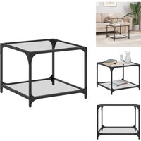 Couchtisch mit Glasplatte Transparent 50x50x40 cm Stahl - Couchtisch - Wohnzimmertisch - Glastisch - Holztisch - Moderner Couchtisch von VIDAXL