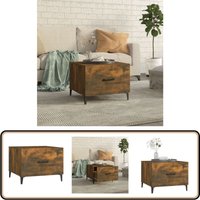 Vidaxl - Couchtisch mit Metallbeinen Räuchereiche 50x50x40 cm - Industriel Style Couchtisch - Holzkohle Farbton - Holzwerkstoff Möbel - Couchtisch Vidaxl - Couchtisch mit Metallbeinen Räuchereiche 50x50x40 cm - Industriel Style Couchtisch - Holzkohle Farbton - Holzwerkstoff Möbel - Couchtisch von VIDAXL