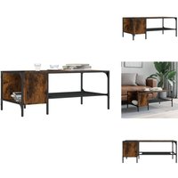 Vidaxl - Couchtisch mit Regal Räuchereiche 100x51x40 cm Holzwerkstoff - Couchtisch - Wohnzimmerschreibtisch - Sideboard - TV-Tisch - Holzmöbel von VIDAXL