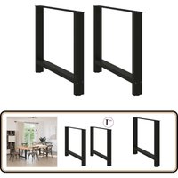 Couchtischbeine Schwarz 2 Stk. 100x(72-73) cm Stahl - Vidaxl von VIDAXL