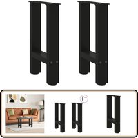 Couchtischbeine Schwarz 2 Stk. 28x(42-43) cm Stahl - Vidaxl von VIDAXL