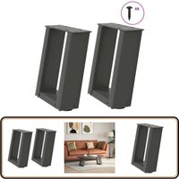 Couchtischbeine U-Form 2 Stk. Anthrazit 30x(30-31) cm Stahl - Vidaxl von VIDAXL
