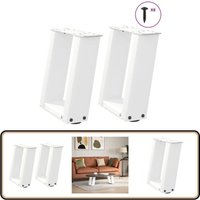 Couchtischbeine U-Form 2 Stk. Weiß 30x(30-31) cm Stahl - Vidaxl von VIDAXL