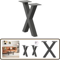 Couchtischbeine X-Form 2 Stk. Anthrazit 30x(30-31) cm Stahl - Vidaxl von VIDAXL