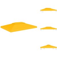 Dächer für Pavillions - Living Pavillon-Dachplane mit Kaminabzug 310 g/m² 4x3 m Gelb - Gelb von VIDAXL