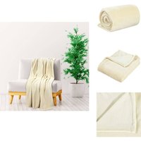 Decke Creme 130x170 cm Polyester - Kuscheldecke - Flauschedecke - Polyesterdecke - Cremefarbene Decke - Wohnaccessoires von VIDAXL