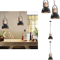 Deckenlampe 2 Stk. Schwarz Rund E27 - Pendelleuchte - Deckenlampe - Wohnzimmerlampe - Küchenlampe - Esszimmerlampe von VIDAXL