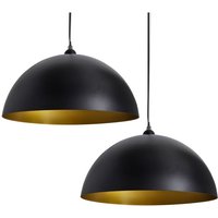 Vidaxl - Deckenleuchte 2 Stk. Höhenverstellbar Halbkugelförmig Schwarz 681419 von VIDAXL