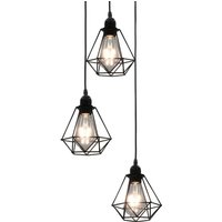 Deckenleuchte mit Diamant-Design Schwarz 3 x E27 Glühbirnen Vidaxl 235374 von VIDAXL