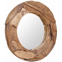 Dekorativer Spiegel Teak 80 cm Rund vidaXL von VIDAXL