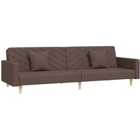 Devenirriche - Schlafsofa 2-Sitzer mit 2 Kissen Taupe Stoff vidaXL Devenirriche - Schlafsofa 2-Sitzer mit 2 Kissen Taupe Stoff vidaXL von VIDAXL