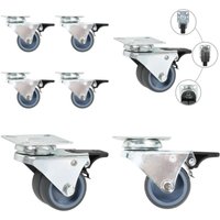 Doppel-Lenkrollen 24 Stk. 50 mm - Doppelrollen - Lenkrollen - Schubladenführungen - Rollwagen - Tischgestelle - Home & Living von VIDAXL