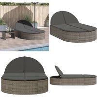 Vidaxl - Doppel-Sonnenliege mit Kissen Grau Poly Rattan Vidaxl - Doppel-Sonnenliege mit Kissen Grau Poly Rattan von VIDAXL