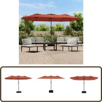 Doppel-Sonnenschirm Terrakottarot 449x245 cm - Doppel-Sonnenschirm - Gartenschirm - Sonnenschutz - Terrasse - Gartenmöbel Doppel-Sonnenschirm Terrakottarot 449x245 cm - Doppel-Sonnenschirm - Gartenschirm - Sonnenschutz - Terrasse - Gartenmöbel von VIDAXL