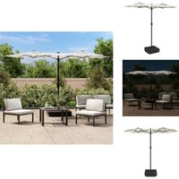 Doppel-Sonnenschirm mit LED-Leuchten Sandweiß 316x240 cm - Doppelsonnenschirm - Gartenmöbel - Outdoor Beleuchtung - Terrasse Dekoration - Strandkorb Doppel-Sonnenschirm mit LED-Leuchten Sandweiß 316x240 cm - Doppelsonnenschirm - Gartenmöbel - Outdoor Beleuchtung - Terrasse Dekoration - Strandkorb von VIDAXL