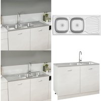 Doppelspüle Silbern 1200x600x155 mm Edelstahl - Küchenspüle - Küchenspülen - Home & Living - Silber Doppelspüle Silbern 1200x600x155 mm Edelstahl - Küchenspüle - Küchenspülen - Home & Living - Silber von VIDAXL
