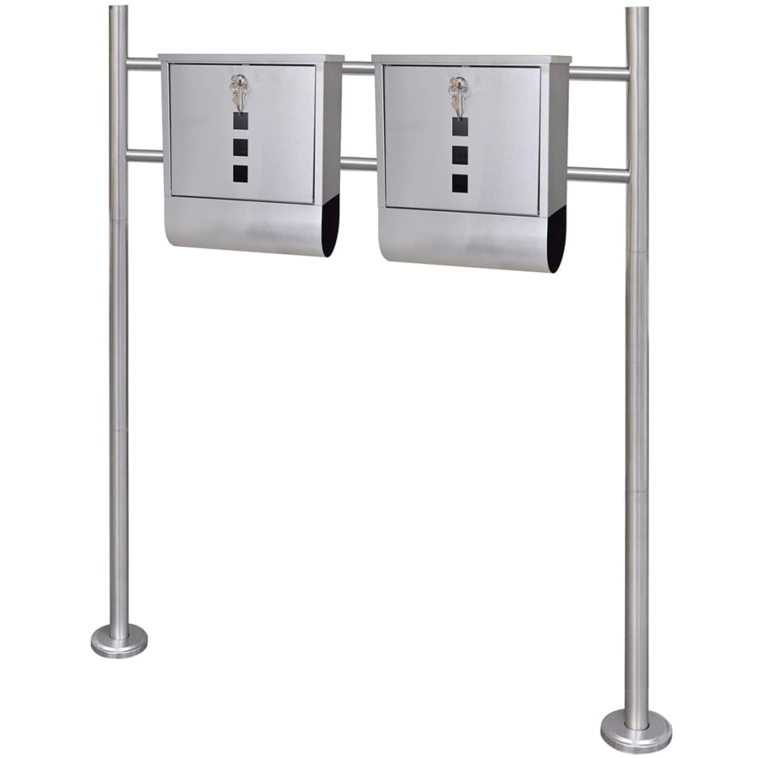 VidaXL Doppelter Briefkasten aus Edelstahl mit Ständer 31 x 10,5 x 33,5 cm VidaXL Doppelter Briefkasten aus Edelstahl mit Ständer 31 x 10,5 x 33,5 cm von VIDAXL