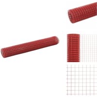 Vidaxl - Drahtzaun Stahl mit PVC-Beschichtung 10x1 m Rot - Draht Zaun - Draht Zaun - Maschendraht - Maschendrähte von VIDAXL