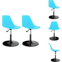 Drehbare Esszimmerstühle 2 Stk. Blau PP - Drehstühle - Esszimmerstühle - Blaue Stühle - Kunststoffstühle - Metallstühle von VIDAXL