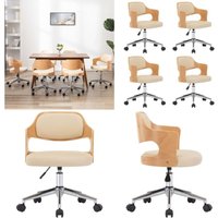 Drehbare Esszimmerstühle 4 Stk. Creme Bugholz und Kunstleder - Esszimmerstühle - Drehstühle - Küchenstühle - Creme Farbige Möbel - Lederlook - Home & Drehbare Esszimmerstühle 4 Stk. Creme Bugholz und Kunstleder - Esszimmerstühle - Drehstühle - Küchenstühle - Creme Farbige Möbel - Lederlook - Home & von VIDAXL