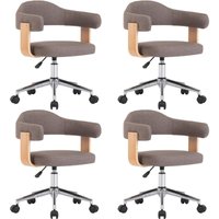 Drehbare Esszimmerstühle 4 Stk. Taupe Bugholz und Stoff vidaXL von VIDAXL