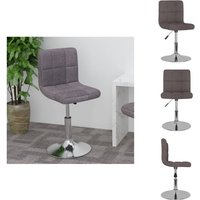 Drehbarer Barhocker Taupe Stoff - Drehbarer Barhocker - Barstuhl - Küchenstuhl - Höhenverstellbarer Stuhl - Stahlgestell von VIDAXL