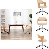 Vidaxl - Drehbarer Bürostuhl Creme Bugholz und Kunstleder - Bürostuhl - Drehstuhl - Schreibtischstuhl - Ergonomischer Stuhl - Arbeitsplatzstuhl Vidaxl - Drehbarer Bürostuhl Creme Bugholz und Kunstleder - Bürostuhl - Drehstuhl - Schreibtischstuhl - Ergonomischer Stuhl - Arbeitsplatzstuhl von VIDAXL