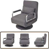 Drehsessel mit Schlaffunktion Dunkelgrau Stoff - Drehsessel - Schlafsofa - Wohnzimmersofa - Lounge Chair - Multifunktionsmöbel Drehsessel mit Schlaffunktion Dunkelgrau Stoff - Drehsessel - Schlafsofa - Wohnzimmersofa - Lounge Chair - Multifunktionsmöbel von VIDAXL