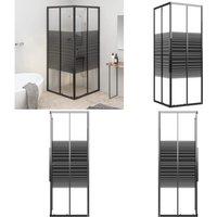 Duschkabine mit Streifen ESG 80x80x180 cm Schwarz - Duschkabine - Duschkabinen - Home & Living von VIDAXL