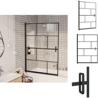 Duschkabinen & -türen - Living Duschkabine esg 100x140 cm Schwarz von VIDAXL