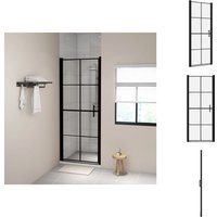 Vidaxl - Duschkabinen & -türen - Living Duschtür Hartglas 81x195 cm Schwarz von VIDAXL