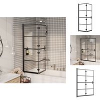 Duschkabinen & -türen - Living Faltbare Duschkabine esg 100x140 cm Schwarz von VIDAXL