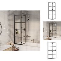 Duschkabinen & -türen - Living Faltbare Duschkabine esg 80x140 cm Schwarz von VIDAXL