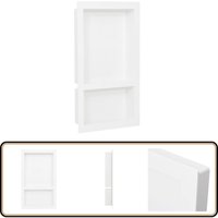 Duschnische mit 2 Fächern Hochglanz-Weiß 41x69x9 cm - Duschablagen - Duschregal - Duschwand - Badezimmerorganisation - Aufbewahrungsbox von VIDAXL